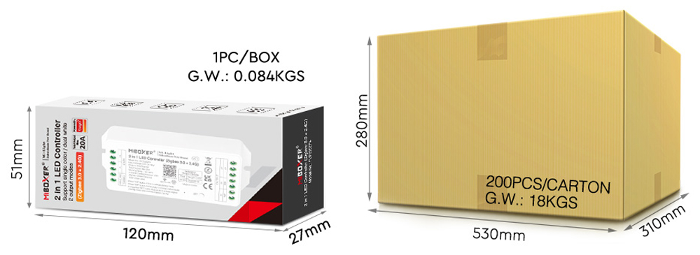 FUT035ZP+ 2 in 1 Zigbee 3.0 +2.4G LED Controller